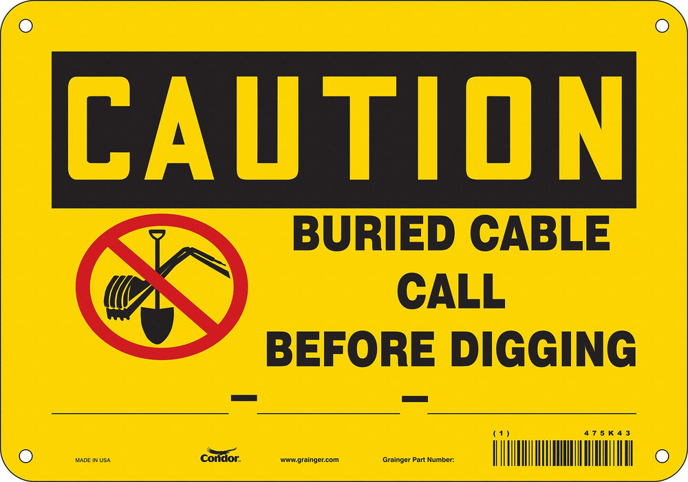 Safety Sign 7 in x 10 in Aluminum
