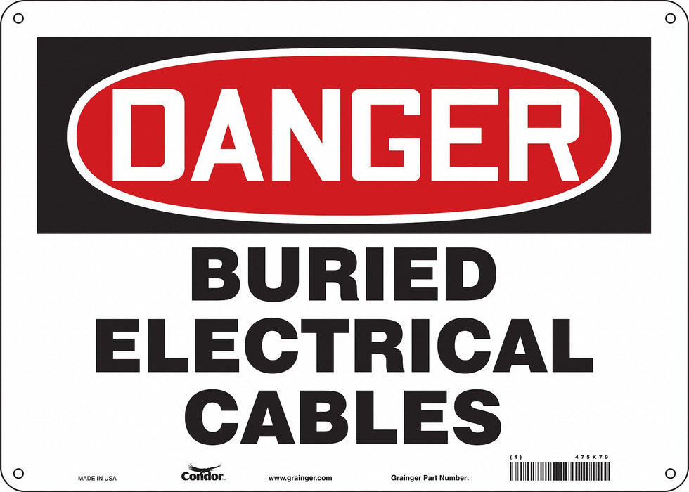 Safety Sign 10 in x 14 in Polyethylene