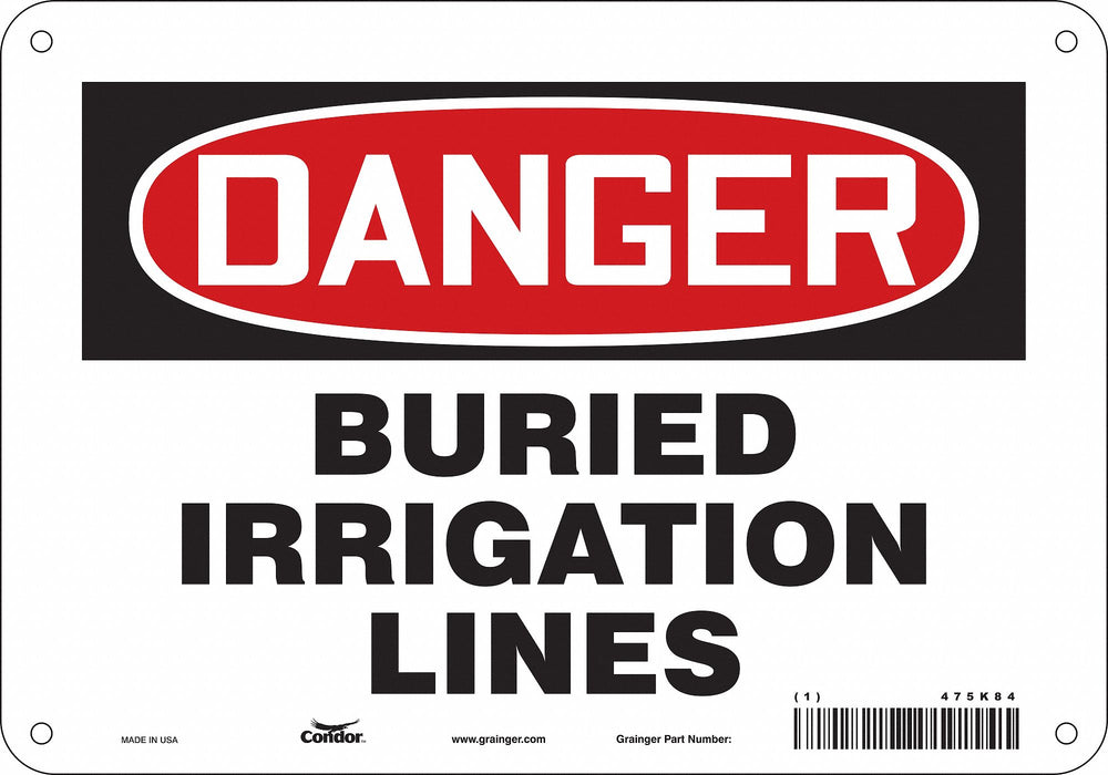 Safety Sign 7 in x 10 in Polyethylene