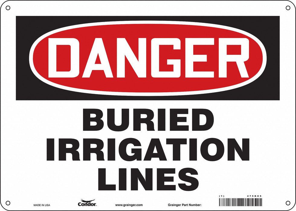 Safety Sign 10 in x 14 in Polyethylene