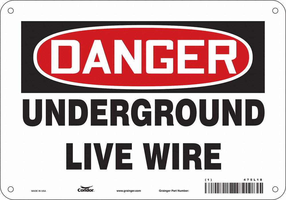 Safety Sign 7 in x 10 in Polyethylene