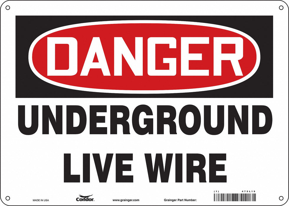 Safety Sign 10 in x 14 in Polyethylene