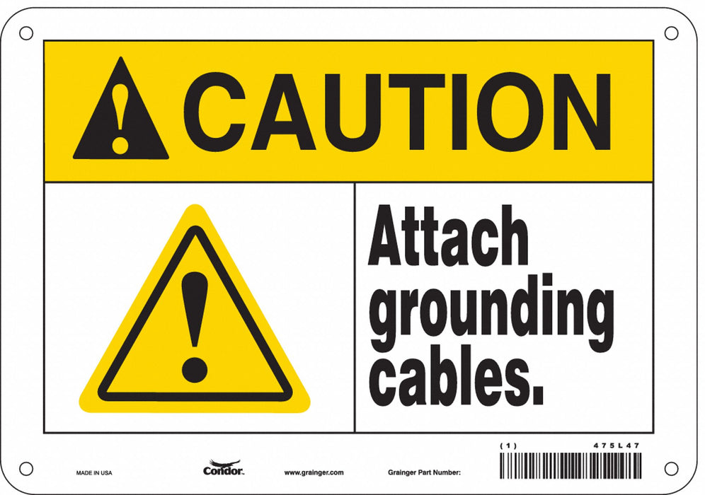Safety Sign 7 in x 10 in Polyethylene