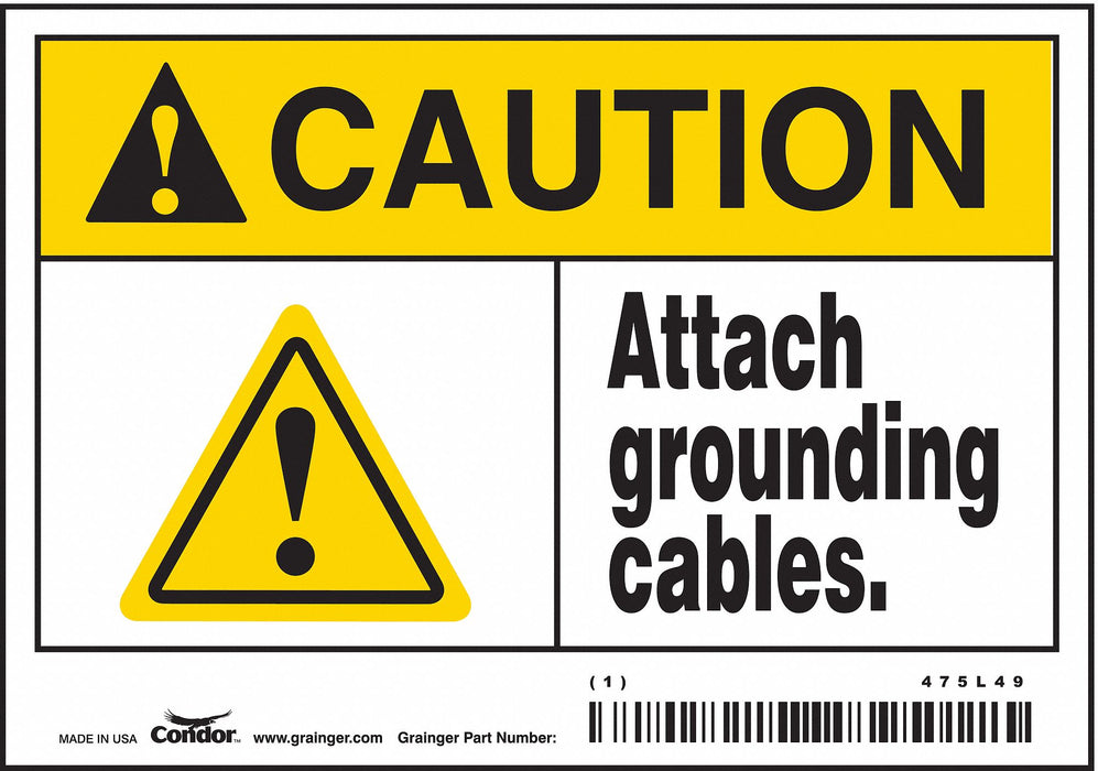 Safety Sign 3.5in x 5in Vinyl