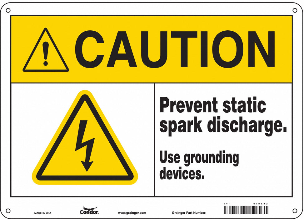 Safety Sign 10 in x 14 in Polyethylene