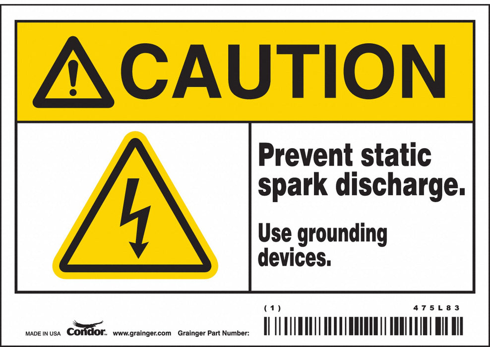 Safety Sign 3.5in x 5in Vinyl