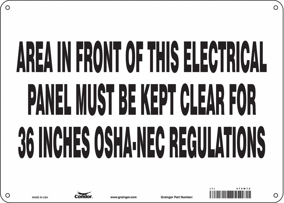 Safety Sign 10 in x 14 in Aluminum