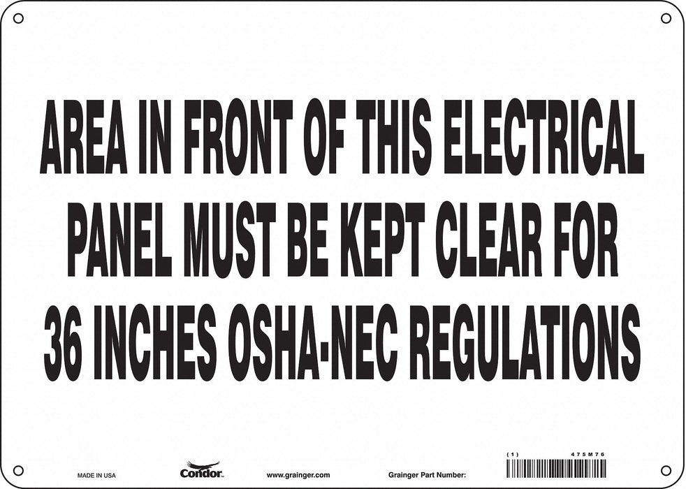 Safety Sign 10 in x 14 in Polyethylene