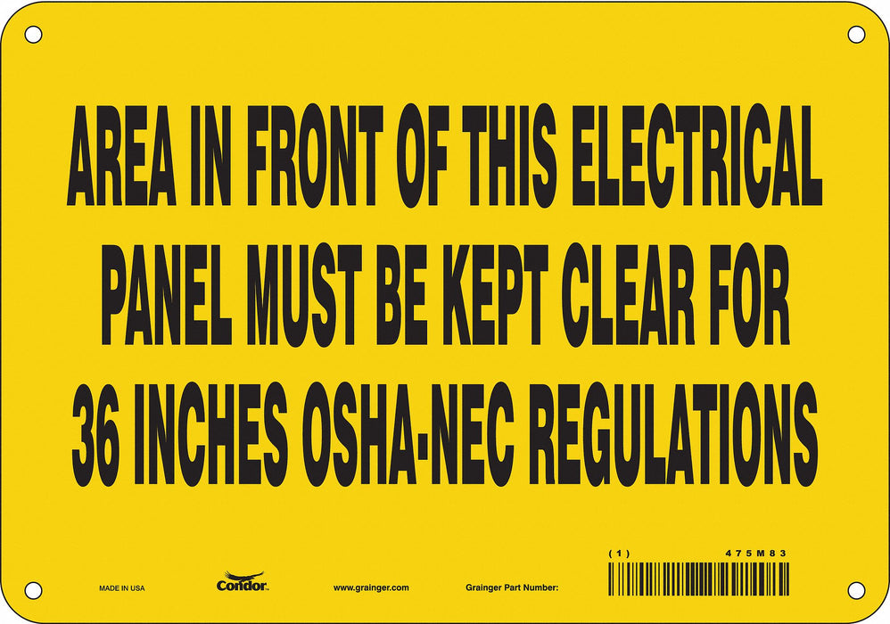Safety Sign 7 in x 10 in Polyethylene