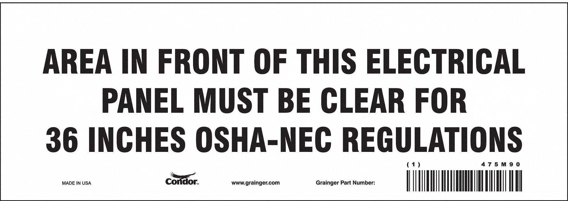 Safety Sign 3.5in x 10in Vinyl