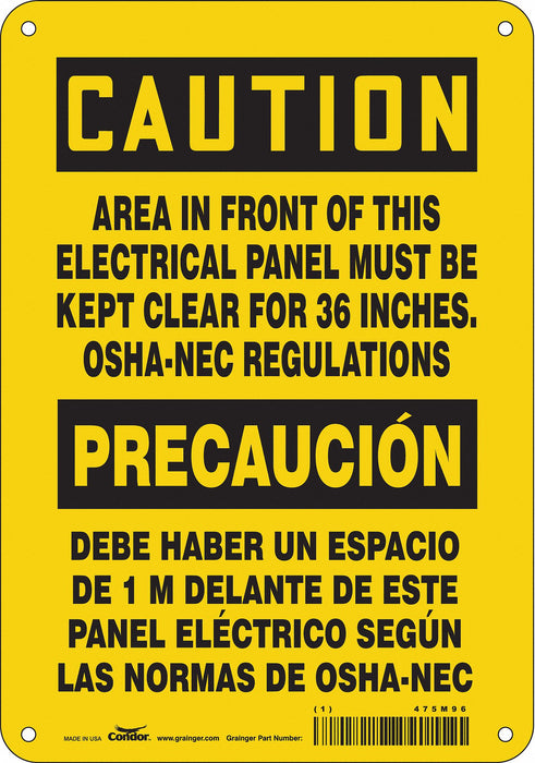 Safety Sign 10 inx7 in Polyethylene