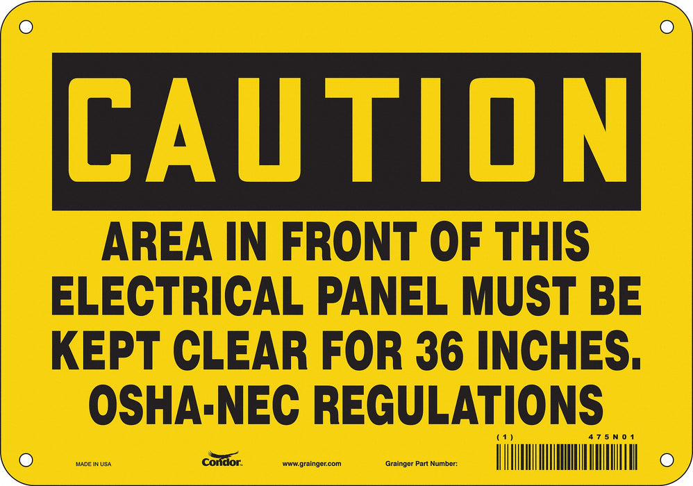 J6945 Safety Sign 7 in x 10 in Aluminum