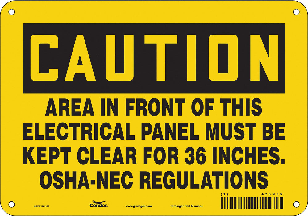 J6945 Safety Sign 7 inx10 in Polyethylene