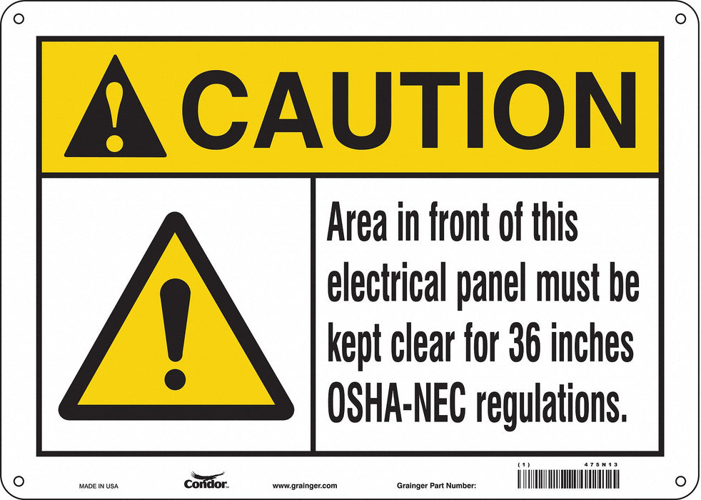 Safety Sign 10 in x 14 in Polyethylene