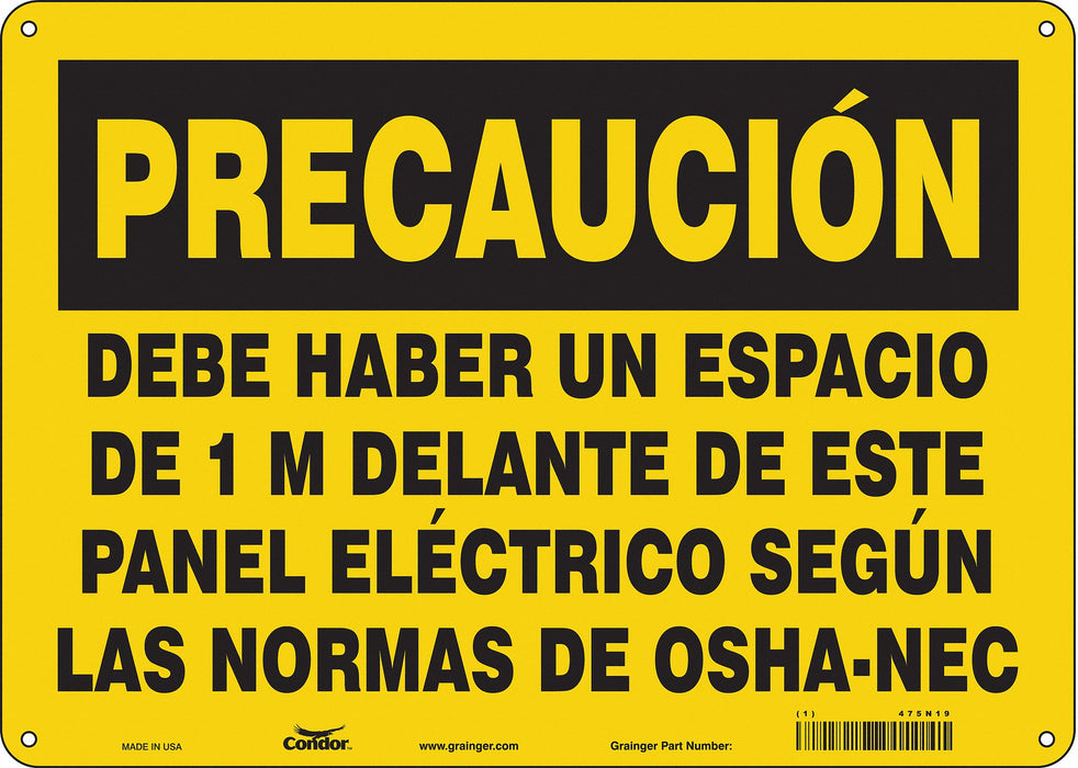 Safety Sign 10 in x 14 in Polyethylene