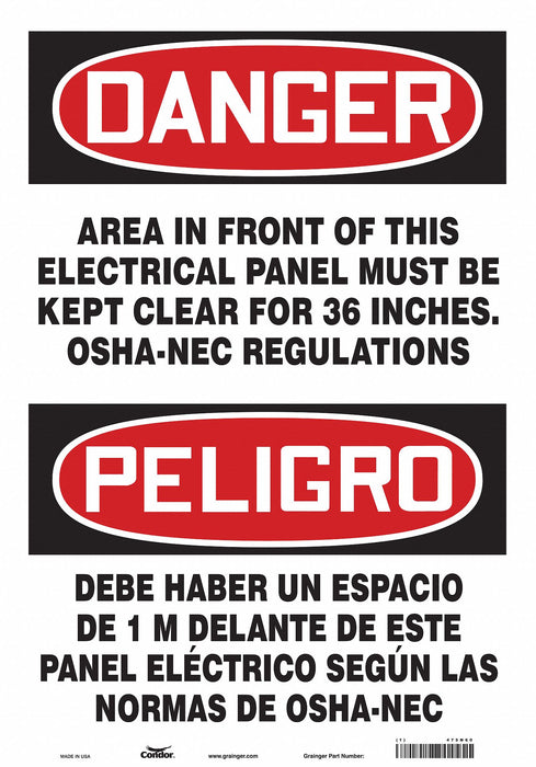 Safety Sign 20 in x 14 in Aluminum
