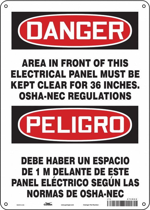 Safety Sign 14 inx10 in Polyethylene