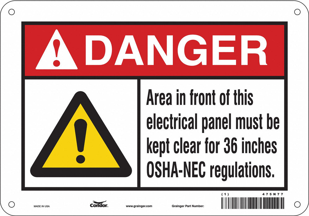 Safety Sign 7 in x 10 in Polyethylene