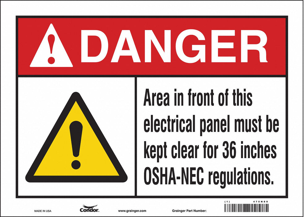 Safety Sign 10 in x 14 in Vinyl
