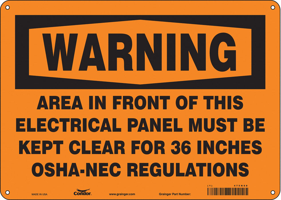 Safety Sign 10 in x 14 in Aluminum