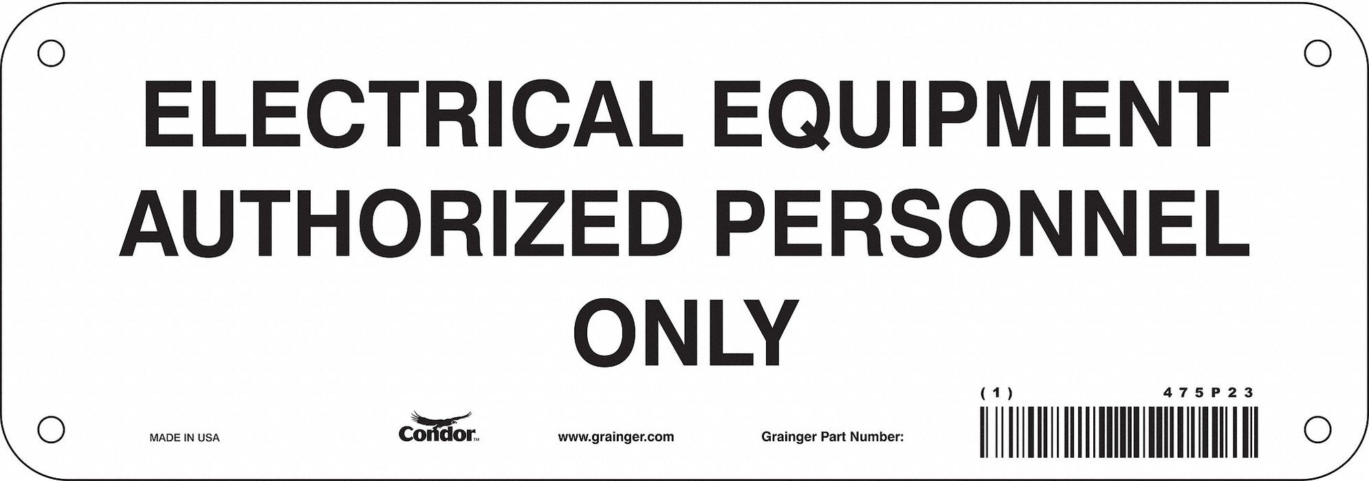 Safety Sign 3.5in x 10in Polyethylene