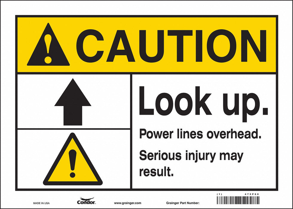 Safety Sign 10 inx14 in Vinyl