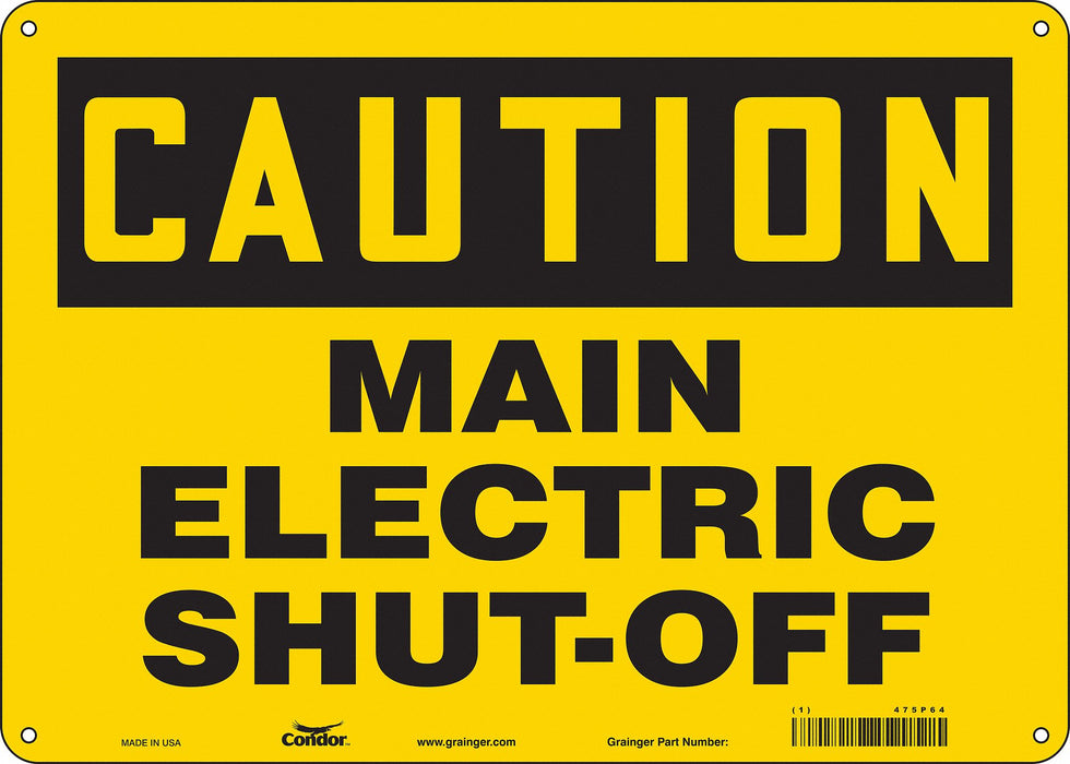 Safety Sign 10 in x 14 in Polyethylene