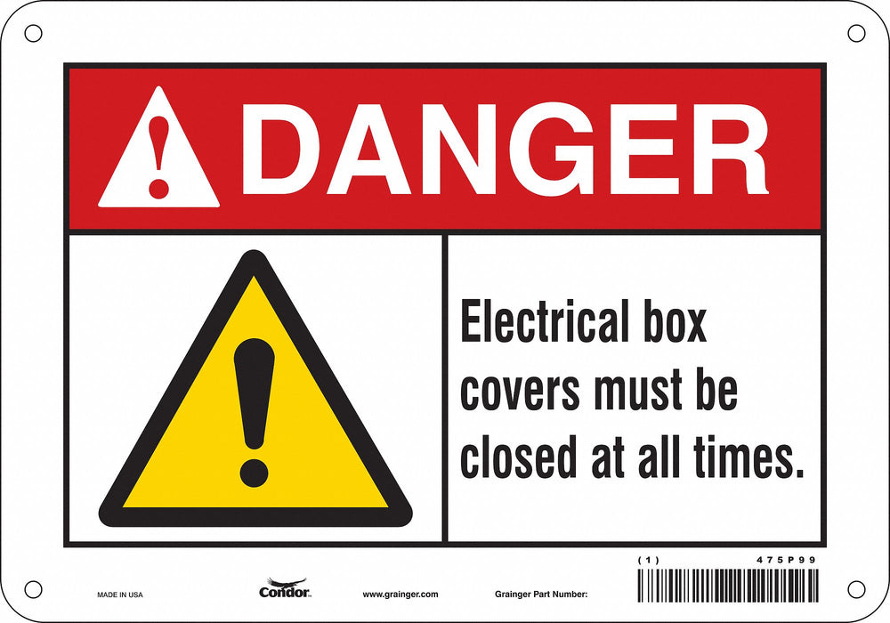 Safety Sign 7 in x 10 in Polyethylene