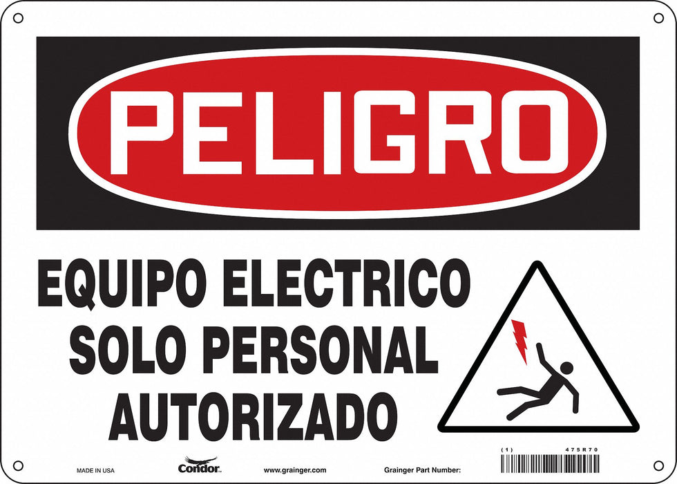 Safety Sign 10 in x 14 in Aluminum
