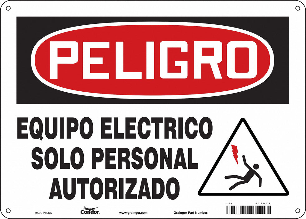 Safety Sign 10 in x 14 in Polyethylene