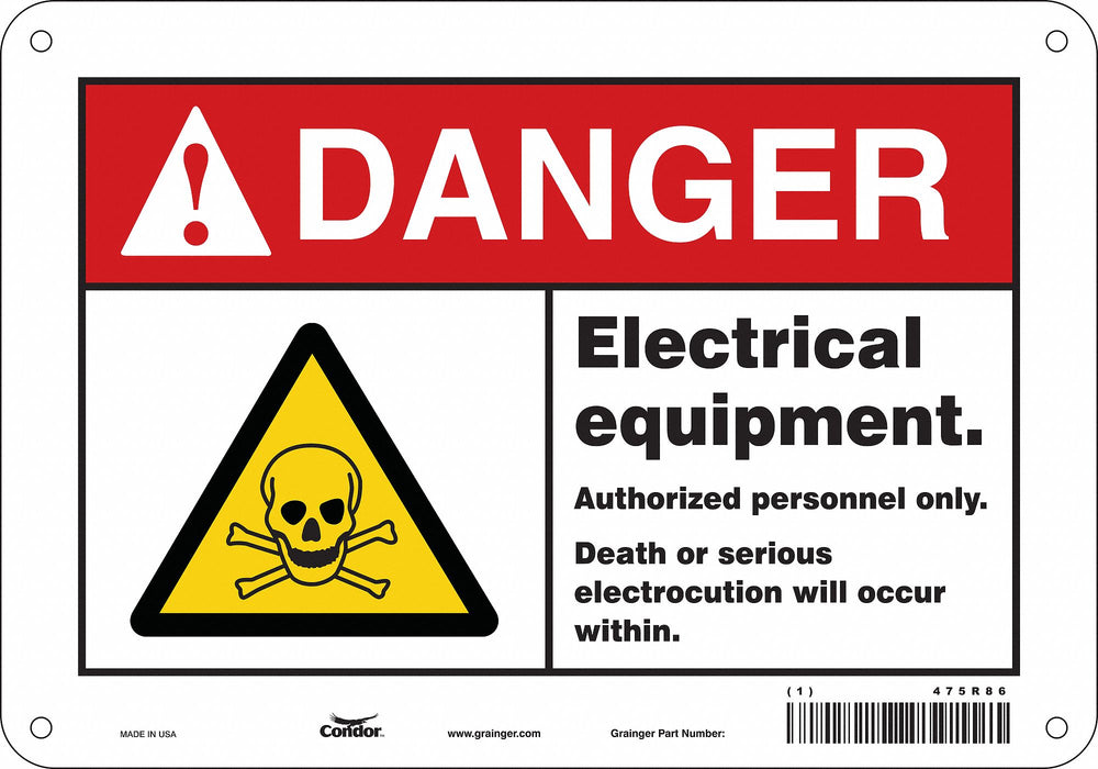 Safety Sign 7 inx10 in Polyethylene