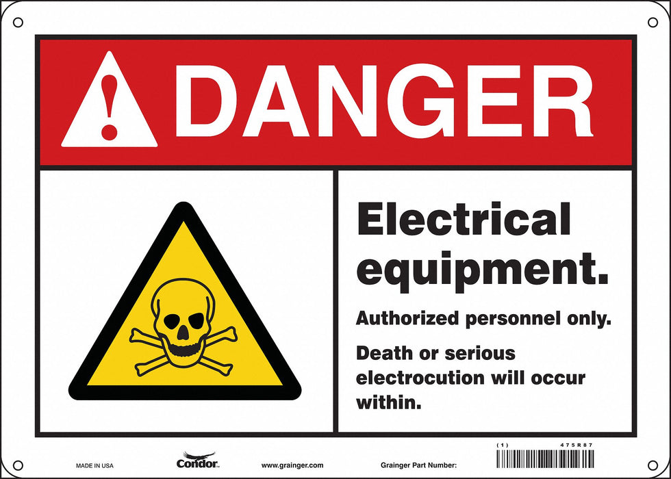 Safety Sign 10 in x 14 in Polyethylene