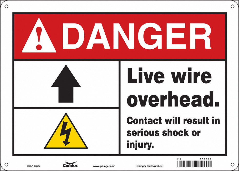 Safety Sign 10 inx14 in Aluminum