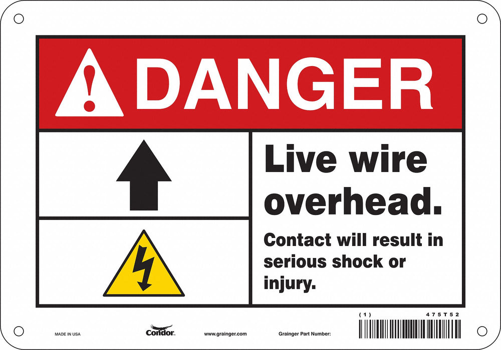Safety Sign 7 inx10 in Polyethylene