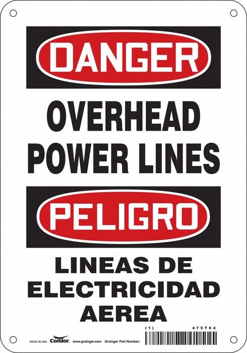 Safety Sign 10 in x 7 in Polyethylene