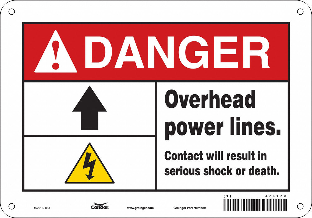 Safety Sign 7 in x 10 in Polyethylene