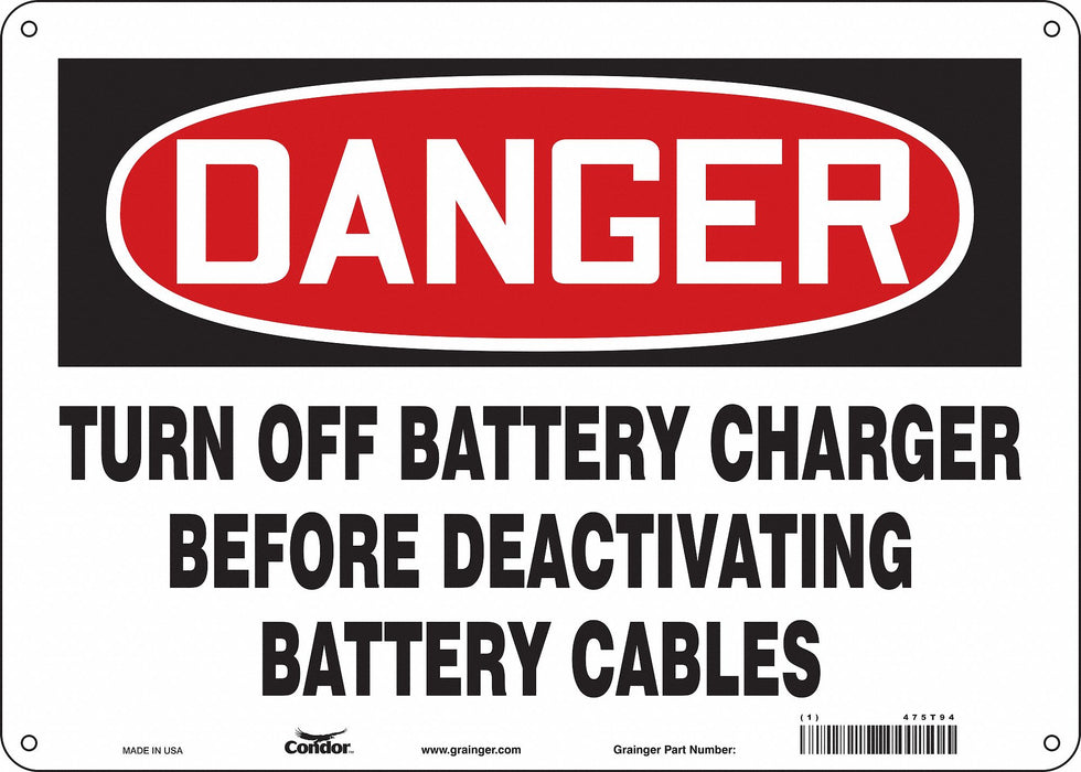 Safety Sign 10 in x 14 in Aluminum