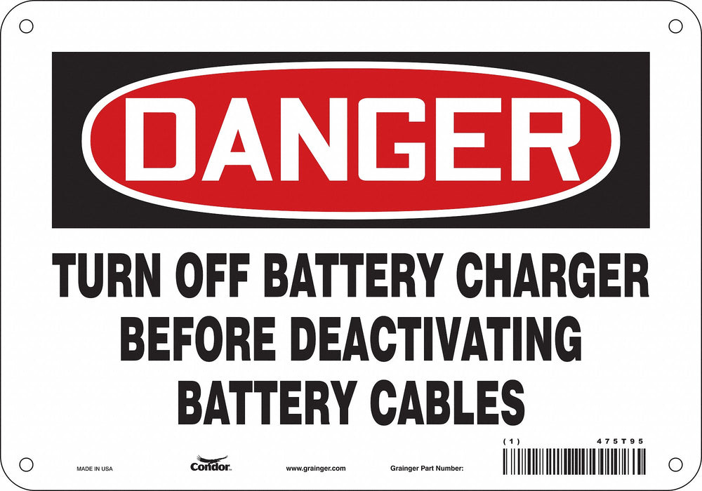 Safety Sign 7 in x 10 in Polyethylene