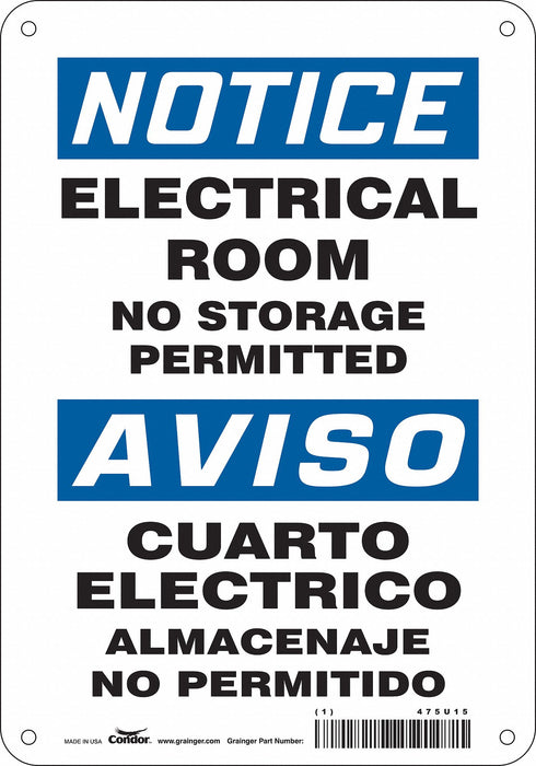 Safety Sign 10 in x 7 in Polyethylene