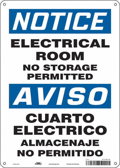 Safety Sign 14 in x 10 in Polyethylene