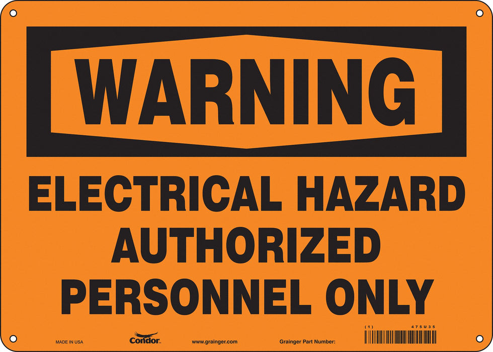 Safety Sign 10 in x 14 in Polyethylene