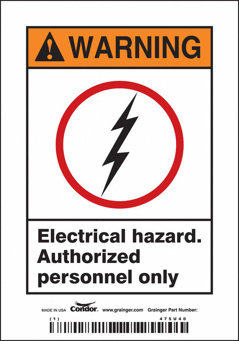Safety Sign 5in x 3.5in Vinyl PK5