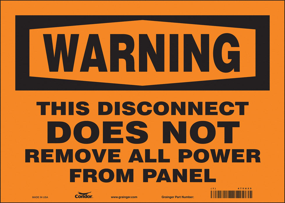 Safety Sign 10 inx14 in Vinyl