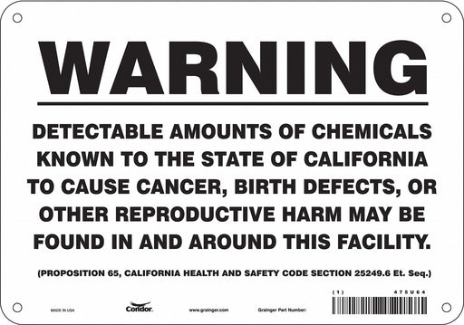 Safety Sign 10 Wx7 H 0.032 Thickness