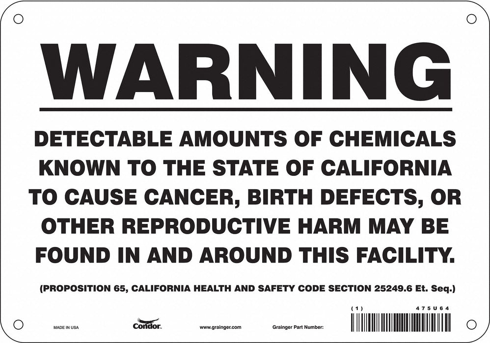 Safety Sign 10 Wx7 H 0.032 Thickness