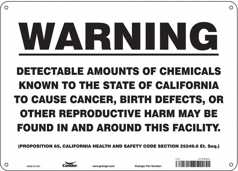 Safety Sign 14 Wx10 H 0.032 Thickness