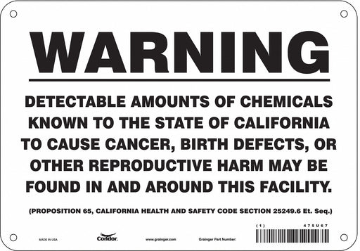 Safety Sign 10 Wx7 H 0.055 Thickness