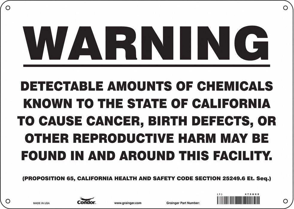 Safety Sign 14 Wx10 H 0.055 Thickness