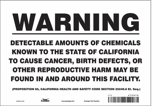 Safety Sign 10 Wx7 H 0.004 Thickness