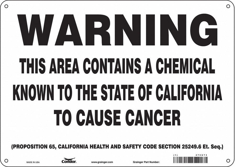 Safety Sign 14 Wx10 H 0.032 Thickness